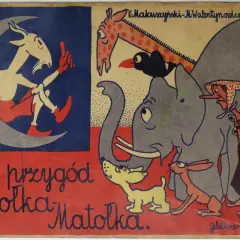 Kto jest autorem książki Koziołek Matołek? K. Makuszyński i M. Walentynowicz. Ilustracja przedstawia Koziołka na księżycu i zwierzęta.