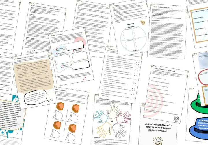 Materiały edukacyjne o obgadywaniu: ćwiczenia, pytania, schematy i grafiki. Cytaty o ludziach którzy obgadują.