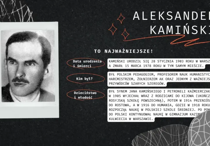 Aleksander Kamiński, autor "Kamieni na Szaniec", był pedagogiem, harcmistrzem i żołnierzem AK.