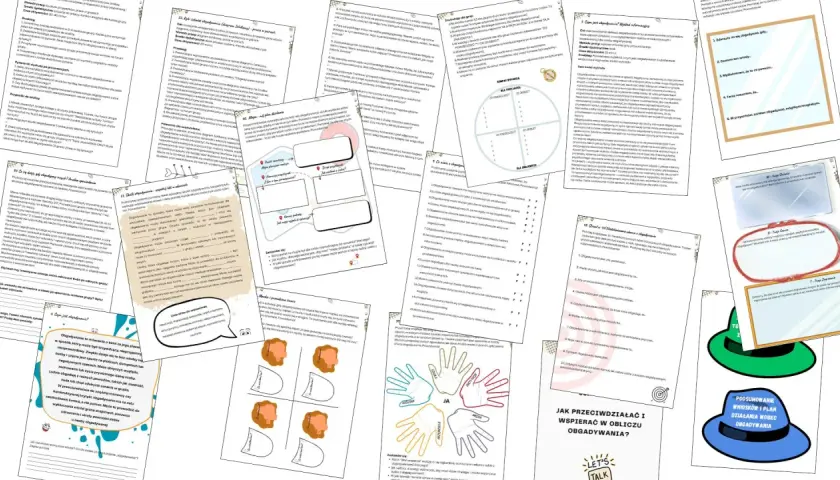 Materiały edukacyjne o obgadywaniu: ćwiczenia, pytania, schematy i grafiki. Cytaty o ludziach którzy obgadują.